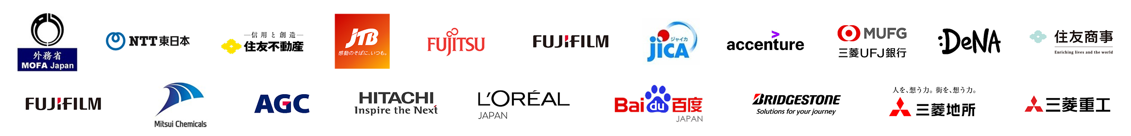 JT,TOKYO GAS,kuraray,SoftBank,Gaiax,富士通,LITALICO,日本M&Aセンター,FreakOut,NISSAN,住友商事株式会社,IBM,cybozu,KOIKEYA,サイバーエージェント